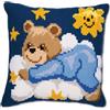 VERVACO Kit Cuscino Punto Croce Orso Blu su Una Nuvola Set Ricamo Principianti Cuscini Gobelin Decorativi ca. 40 x 40 cm Accessori per Lavoretti Creativi DIY Casa Decor Hobby Adulti Cross Stitch