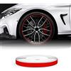 4R Quattroerre.it 10302 Wheel Trim Strisce Adesive Rifrangenti per Cerchi Auto, Rosso, 5 mm x 6 mt