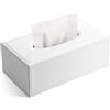 KINGFOM Porta fazzoletti in Pelle, 25 x 14 x 9.5CM,Bianco