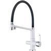 GRIFEMA G4010W-2 - Grifo de cocina Latón, Gel de silicona, Metal, 3/8 de pulgada, Blanco [Exclusiva Amazon] [Esclusiva Amazon]