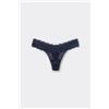 Tezenis Perizoma Sgambato In Pizzo Riciclato Donna Blu