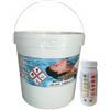WATER LINE WATER TRIPLEX Secchio 10 kg - Pastiglie Multifunzioni Piscina 3 azioni in 1 + Test Analisi per ph e cloro in piscina