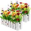 XONOR Piante di fiori artificiali - Margherite di colore misto in steccato per decorazioni interne per la casa per matrimoni in ufficio (2 set, margherita)