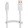 Amazon Basics Cavo di ricarica Lightning a USB-A, certificato MFi, in nylon intrecciato, per iPhone, argento, 0.9 m