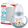 NUK First Choice bicchiere antigoccia | 6-18 mesi | Beccuccio in silicone a prova di perdite | Sfiato Anti-Colica | Temperature Control | Senza BPA | 150ml | Disney Winnie the Pooh (blu)