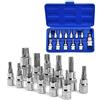 Sukudon 13 pezzi Set Inserti Torx set di chiavi a bussola Torx T8-T70 S2 Acciaio Bit Socket Tool Kit imposta per Riparare Motocicli, Biciclette, Mobili