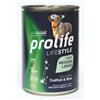 Prolife Lifestyle Umido Cane Medium/Large 400 gr - Light Merluzzo fresco e Riso Cibo Umido per Cani