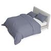 Italian Bed Linen Satin Parure Copripiumino in Raso in Tinta Unita, 100% Cotone, Violetto, 2 Posti