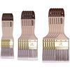HARDY WORKING TOOLS Set 18 Pennelli Piatti 25 mm / 50 mm / 75 mm - 6 pz ciascuno - Serie 45 - Fibre Sintetiche, Manico in Legno Naturale, Ghiera in Acciaio - Per Pittura, Vernice, Olio, Impregnanti