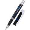 Online College Virtual - Penna stilografica con cartuccia d'inchiostro standard, pennino medio in iridio, impugnatura ergonomica soft-touch, clip in metallo Penna stilografica M. blu scuro.