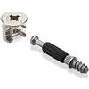 SOTECH 50 pezzi HETTICH connettori per carcassa eccentrici RASTEX 15 con collare (Ø 15 mm) e tassello ad avvitamento Twister DU 232 T (M6 x 11 mm) cerniera di connessione di SOTECH