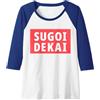 Manga T-Shirts Donna Cosplay Anime Otaku di Sugoi Dekai Maglia con Maniche Raglan