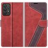 MOBESV Custodia per Samsung Galaxy A32 5G, Cover a Libro Magnetica Custodia in Pelle per Samsung Galaxy A32 5G, Elegante Rosso