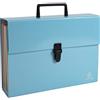 Exacompta - Cod. 56760E - 1 Cartella 18 scomparti a soffietti con manico Aquarel - Cartoncino lucido e plastificato - F.to esterno 24x32cm - Col. random: blu pastello, corallo, malva, verde pastello
