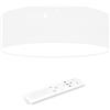 Navaris Plafoniera LED Soffitto 22W Rotonda Ø 40cm - Lampadario LED Dimmerabile - con Telecomando e Cambio Temperatura Colore - Design Effetto Stellato - Tessuto Bianco