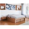 Vivere Zen Letto in legno massello artigianale - Lichene con cassetti laterali (Struttura Naturale - Misura int. 90x200 (est. 111x211))