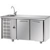 Tecnodom Tavolo Refrigerato Positivo Tecnodom 2 Porte GN 1/1 Motore SX Piano con Lavello