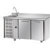 Tecnodom Tavolo Refrigerato Positivo Tecnodom 2 Porte GN 1/1 Motore SX con Alzatina e Lavello