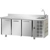 Tecnodom Tavolo Refrigerato Positivo Tecnodom 3 Porte GN 1/1 con Alzatina e Lavello