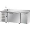 Tecnodom Tavolo Refrigerato Positivo Tecnodom 3 Porte GN 1/1 Gruppo Motore SX con Alzatina e Lavello