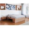 Vivere Zen Letto in legno massello artigianale - Lichene con cassetto frontale (Struttura Colorata - Misura int. 120x200 (est. 131x211))