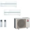 Mitsubishi Electric Climatizzatore Mitsubishi Electric Dual 12+12 Kirigamine STYLE 2F53VF3+LN35VG2V+LN35VG2V bianco perla