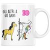 Vulfire Tazza Idea Regalo per compleanno di 40 anni, festa dei 40 anni compleanno, tazza quarant'anni Unicorno (Bianco, Ceramica)