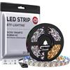 BTF-LIGHTING SK6812RGBW (WS2812B RGBW) RGB + bianco caldo Individualmente indirizzabile 5m 60 LED/pixel/m Flessibile 4 colori in 1 LED sogna colorato Striscia LED IP30 Non impermeabile DC5VPCB bianco