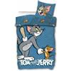 SkyBrands Tom e Jerry - Biancheria da letto double-face, 135 x 200 cm, federa 80 x 80 cm, motivo: Tom e Jerry, 100 cotone, Ko-Tex Standard 100