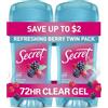 Secret Scent Expressions So Very Summerberry Clear Gel Antiperspirant/Deodorant, 160ml (Pack of 2), So Very Summerberry, 150ml
