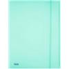 FAVORIT Cartella 3 lembi con elastico Pastel - 24 x 33cm - dorso 1 cm - PP - celeste - Favorit (unità vendita 1 pz.)