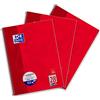 Oxford Quaderno a quadretti A4, 80 fogli, forato, rosso, 3 pezzi