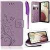 AROYI Cover Compatibile con Samsung Galaxy A12, Retro Design Flip Caso in PU Pelle Premium Portafoglio Slot per Schede Chiusura Magnetica Custodia Compatibile con Samsung Galaxy A12 (Viola)