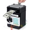 Thedttoy Ampio Elettronico Salvadanaio per Bambino, Password Salvadanaio Elettrico Mini ATM, Piggy Bank Digitale Cassaforte Giocattolo, Regalo di Compleanno per Bambini Bambina 3-10 Anni (Nero)