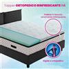 Topper Rigido rinfrescante, il correttore per materasso ORTOPEDICO alto 6 cm con tessuto COOLER, sfoderabile - BIOGREEN FRESH 140x190 cm