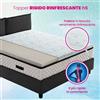 Topper rigido, correttore per materasso ORTOPEDICO H6 cm, tessuto rinfrescante COOLER, sfoderabile - CAUCCIU FRESH 190x195 cm