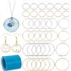 OLYCRAFT 36pcs Ciondoli Cornici in Resina di 3 Dimensioni Anello con Castone Aperto Charms Cornice in Lega Ciondoli in Resina Cava A Lunga Durata con Nastro di Carta Senza Cuciture - Oro E Argento