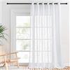 PONY DANCE Tende Bianche Salotto Moderno per Interni 1 Pezzo L 200 x A 260 CM Tenda Camera da Letto Divisoria Semitrasparenti Effetto Lino Curtains Soggiorno Eleganti