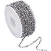 BB Beadthoven Beadthoven - Catene forzatine con palline alternate rotonde, saldate, in acciaio inox 304, placcatura sottovuoto, per la creazione di bigiotteria, bobina da 10 m