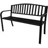 Panchina Da Esterni Nera In Acciaio Con Braccioli 119x50xH75 cm