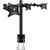 Techly Supporto monitor Techly - Attacco da tavolo per monitor triplo con morsetto 13-27'' max 30kg nero