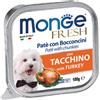 Monge Fresh Patè e Bocconcini per Cane in Vaschetta da 100 gr Gusto Tacchino
