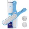 Mr. Fuss® Laser - Raspa Piedi Professionale - Rimozione della Pelle Morta con la Raspacalli Lima - Stabile Antiscivolo - Bifacciale, Grossolana e Fine - Plastica Blu Acciaio Inox