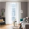 MIULEE Tende Trasparenti Con Passanti Morbidi Finestre per Salotto Eleganti Soggiorno per Camera da Letto e Tende Cameretta Bambini 2 Pannelli 140x215cm Bianco