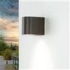 Licht-Erlebnisse Applique da esterno Aalborg stile moderno in elegante marrone scuro bistro GU10 IP44 ideale per cortile, terrazzo balcone e giardino