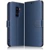 ELESNOW Cover per Samsung Galaxy S9 Plus, Flip Wallet Case Custodia in Pelle PU Premium, Slot per Schede, con Magnetica a Scatto per Samsung Galaxy S9 Plus (Blu)