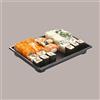 TERMOPLAST SRL 50 Pz Contenitore Nero Pet Sushi Sashimi + Coperchio 186x129H50