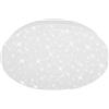 Briloner Plafoniera 3388-016, fantasia a stelle, Luce bianco neutro 4000K, LED integrati 8W 900Lm, Ø22cm, Lampadario per camera o soggiorno, plastica 8 W, 22cm