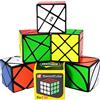 ROXENDA Speed Cube Set, 6 Pack di Skew Axis Windmill Fisher Ivy 3x3 Speed Cube, Collezione Cubo di Velocità per Bambini e Adulti (Irregolare)