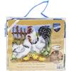 VERVACO Kit Latch Hook Cuscino Famiglia di POLLI in Una Fattoria Kit Gancio di Chiusura Tappeto ca. 40 x 40 cm Set Ricamo Principianti Casa Decorazioni attività Creative Adulti Hobby Gobelin Cuscino